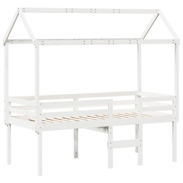 vidaXL Lit haut sans matelas blanc 80x200 cm bois de pin massif