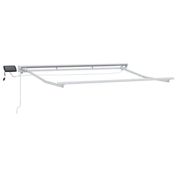 vidaXL Cadre de store manuel avec LEDs Blanc 3,5 x 2 m Aluminium