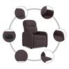 vidaXL Fauteuil inclinable &eacute;lectrique Marron fonc&eacute; Tissu