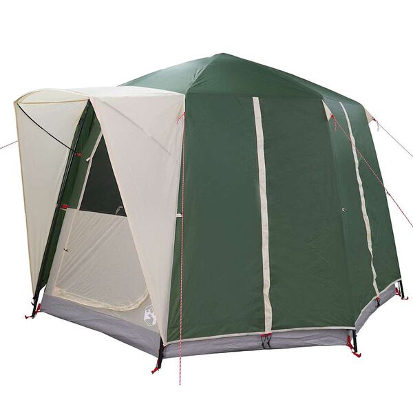 vidaXL Tente Cabane avec toit Vert et blanc 320 x 320 x 203 cm