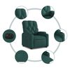 vidaXL Fauteuil inclinable électrique vert foncé tissu