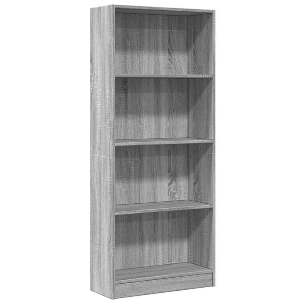 vidaXL Biblioth&egrave;que sonoma gris 60x24x143 cm bois d'ing&eacute;nierie