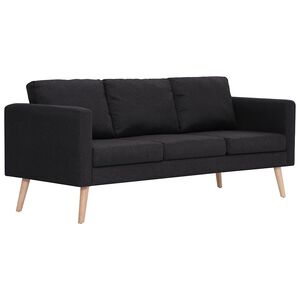 vidaXL Canap&eacute; &agrave; 3 places Tissu Noir