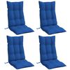 vidaXL Coussins de chaise &agrave; dossier haut lot de 4 bleu royal