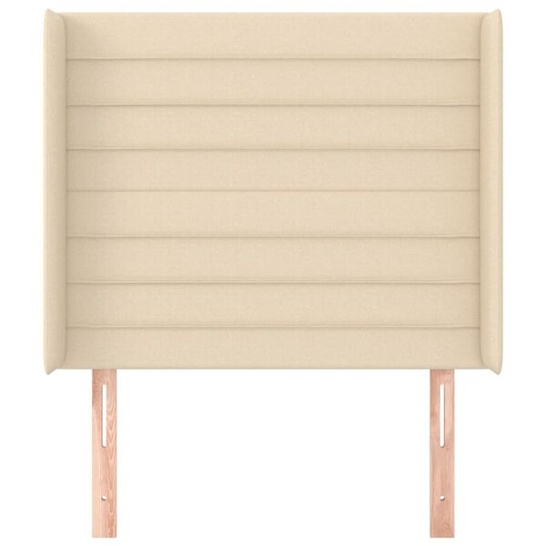 vidaXL T&ecirc;te de lit avec oreilles Cr&egrave;me 83x16x118/128 cm Tissu