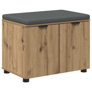 vidaXL Banc d'entr&eacute;e avec coussin Ch&ecirc;ne artisanal 60 x 38 x 46 cm