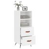 vidaXL Buffet Blanc brillant 34,5x34x90 cm Bois d'ing&eacute;nierie