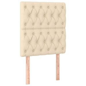vidaXL T&ecirc;te de lit Cr&egrave;me 80x7x118/128 cm Tissu