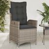 vidaXL Chaises inclinables de jardin lot de 2 et coussins gris rotin