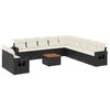 vidaXL Salon de jardin 12 pcs avec coussins noir r&eacute;sine tress&eacute;e