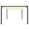 vidaXL Tonnelle avec toit &agrave; persienne 3x4 m Cr&egrave;me Tissu et aluminium