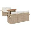 vidaXL Ensemble de canap&eacute; de jardin 6 pc Beige et cr&egrave;me