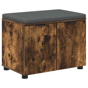 vidaXL Banc d'entr&eacute;e avec coussin Ch&ecirc;ne Fum&eacute; 60 x 38 x 46 cm