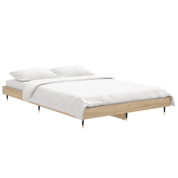 vidaXL Cadre de lit sans matelas ch&ecirc;ne sonoma 120x190 cm