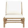 vidaXL Chaises de jardin lot de 2 avec coussins blanc crème bambou