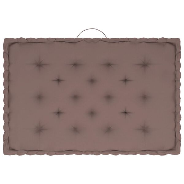 vidaXL Coussins de plancher de palette lot de 3 Taupe Coton