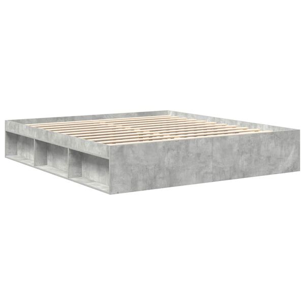 vidaXL Cadre de lit sans matelas gris b&eacute;ton 180x200 cm