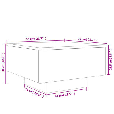 vidaXL Table basse chêne sonoma 55x55x31 cm bois d'ingénierie