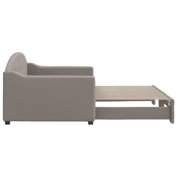 vidaXL Lit de jour avec gigogne sans matelas taupe 90x200 cm