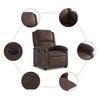 vidaXL Fauteuil inclinable électrique Marron Similicuir