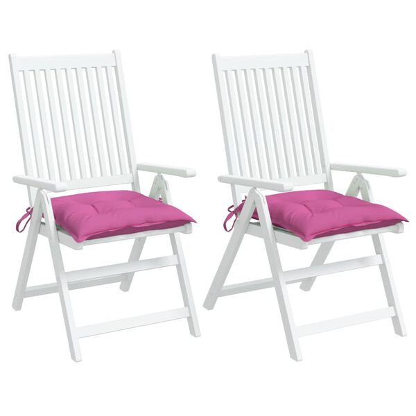 vidaXL Coussins de chaise lot de 2 rose 50x50x7 cm tissu oxford