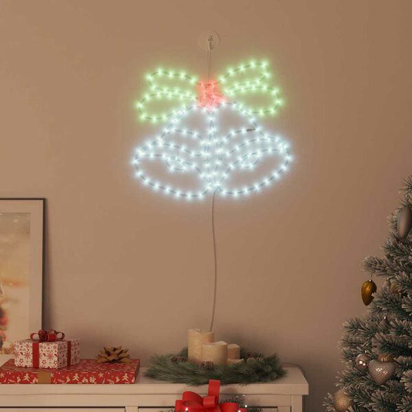 vidaXL Cloche de No&euml;l avec 144 LED Multicolore 57 x 47,5 cm PVC