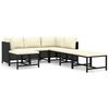 vidaXL Salon de jardin 7 pcs avec coussins R&eacute;sine tress&eacute;e Noir