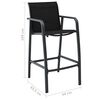 vidaXL Ensemble de bar de jardin 7 pcs Noir