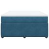vidaXL Sommier &agrave; lattes de lit et matelas Bleu fonc&eacute; 140x190cm Velours