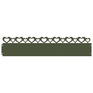 vidaXL Bordures de pelouse 10 pc 103 x 0,05 x 22 cm Acier Vert olive