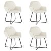 vidaXL Chaises &agrave; manger lot de 4 Cr&egrave;me Velours