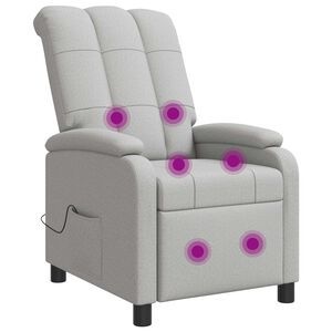 vidaXL Fauteuil de massage inclinable Gris nuage Tissu