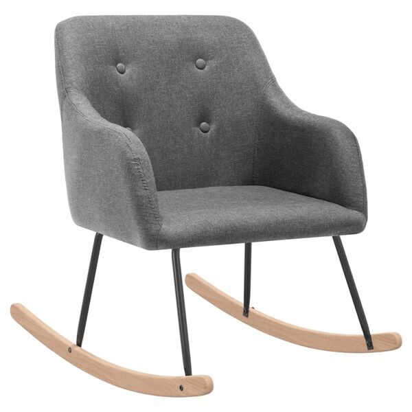 vidaXL Chaise &agrave; bascule Gris clair Tissu