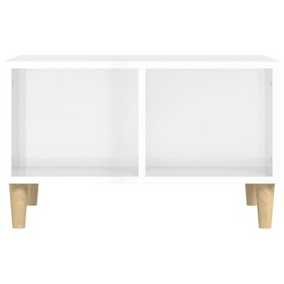 vidaXL Table basse Blanc brillant 60x50x36,5 cm Bois d'ingénierie