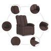 vidaXL Fauteuil inclinable &eacute;lectrique marron fonc&eacute; tissu
