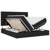 vidaXL Lit de rangement LED avec matelas Noir 180 x 200 cm Tissu