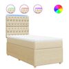 vidaXL Sommier &agrave; lattes de lit et matelas Cr&egrave;me 90x190 cm Tissu