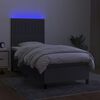 vidaXL Sommier &agrave; lattes de lit avec matelas et LED Gris fonc&eacute; 90x190cm