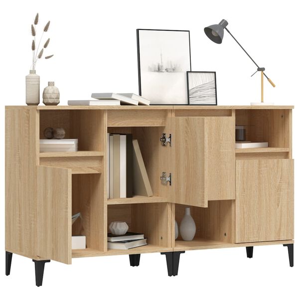 vidaXL Buffets 2 pcs chêne sonoma 60x35x70 cm bois d'ingénierie