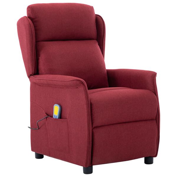 vidaXL Fauteuil de massage Rouge bordeaux Tissu