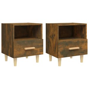 vidaXL Tables de chevet 2 pcs Ch&ecirc;ne fum&eacute; 40x35x47 cm