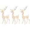vidaXL D&eacute;corations de No&euml;l de renne Acrylique 3 pcs 128 cm Multicolore