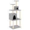 vidaXL Arbre &agrave; chat avec griffoirs en sisal Gris clair 167 cm