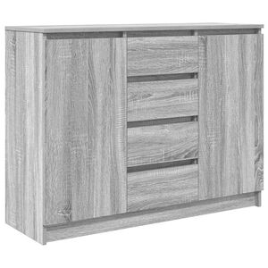 vidaXL Buffet avec tiroirs sonoma gris 100,5x35x76cm bois d'ing&eacute;nierie