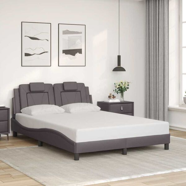 vidaXL Cadre de lit Viana sans matelas gris 120x200 cm similicuir