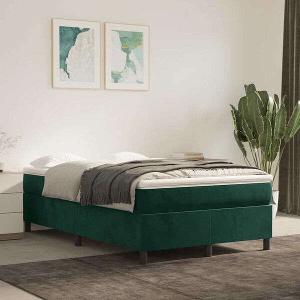 vidaXL Sommier &agrave; lattes de lit avec matelas vert fonc&eacute; 120x190 cm