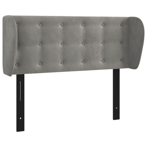 vidaXL T&ecirc;te de lit avec oreilles gris clair 103x23x78/88 cm velours