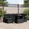 vidaXL Salon de jardin 7 pcs avec coussins noir r&eacute;sine tress&eacute;e