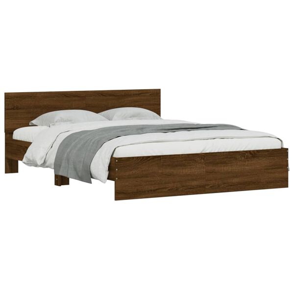 vidaXL Cadre de lit sans matelas ch&ecirc;ne marron 150x200 cm