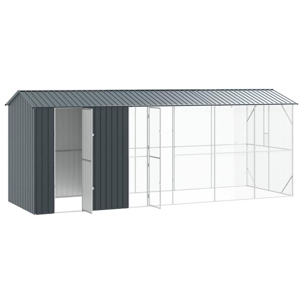 vidaXL Cage pour oiseaux Anthracite 645 x 208 x 247 cm Acier galvanis&eacute;